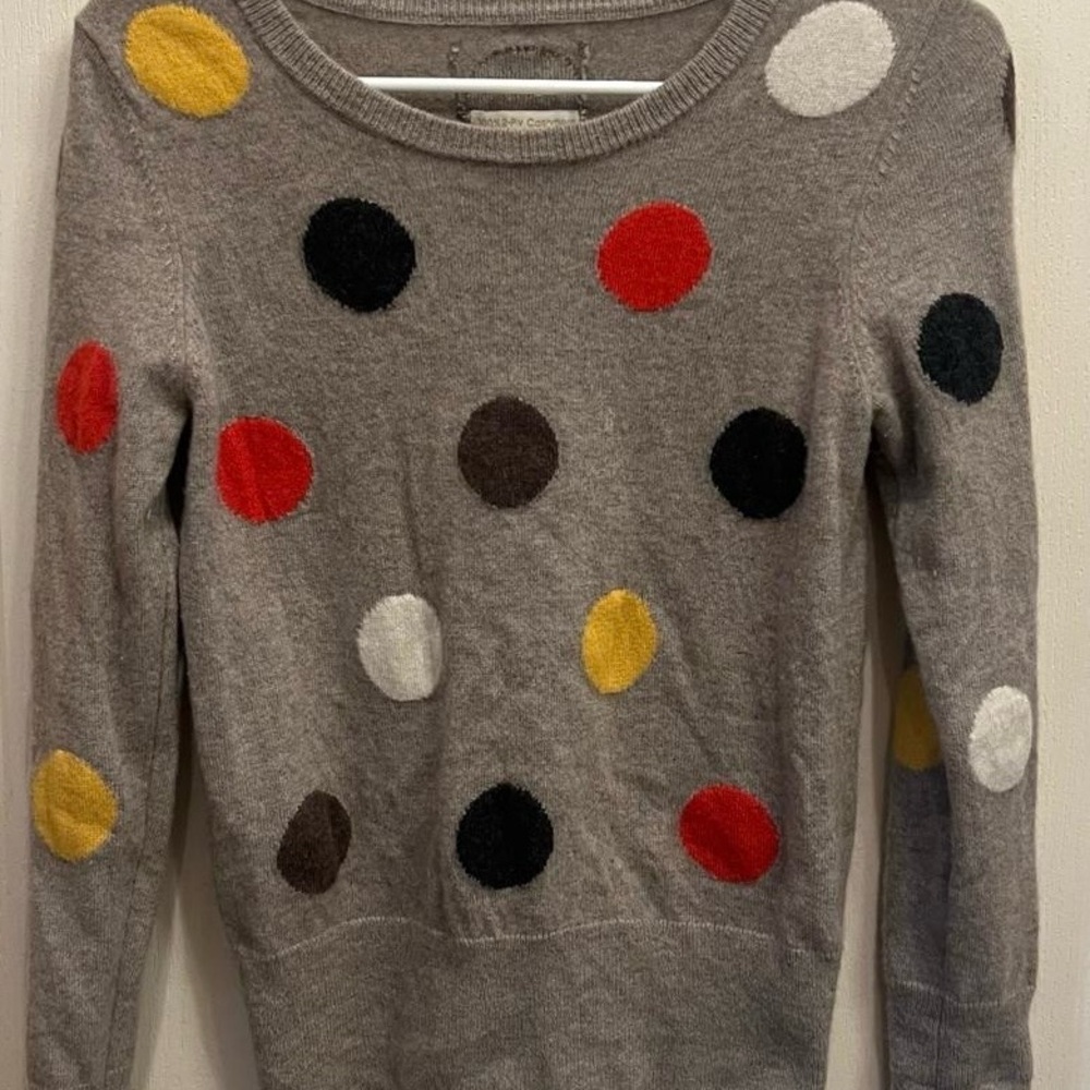 Cynthia Rowley Polka dot sweater 100% 2-ply cashmere